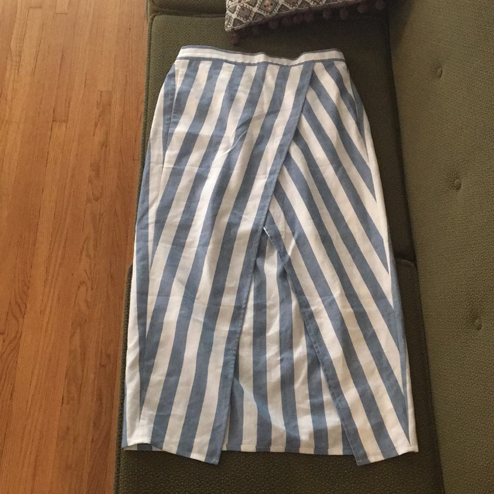 Madewell blue and white striped skirt